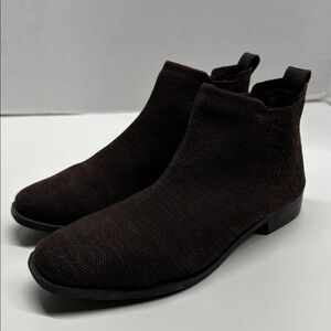 Vivaia Ryan Pro Chelsea Ankle Boots Square Toe Knit Waterproof Dark Brown Size 7